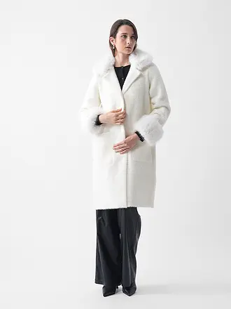 JOSEPH RIBKOFF | Manteau en fausse fourrure | creme